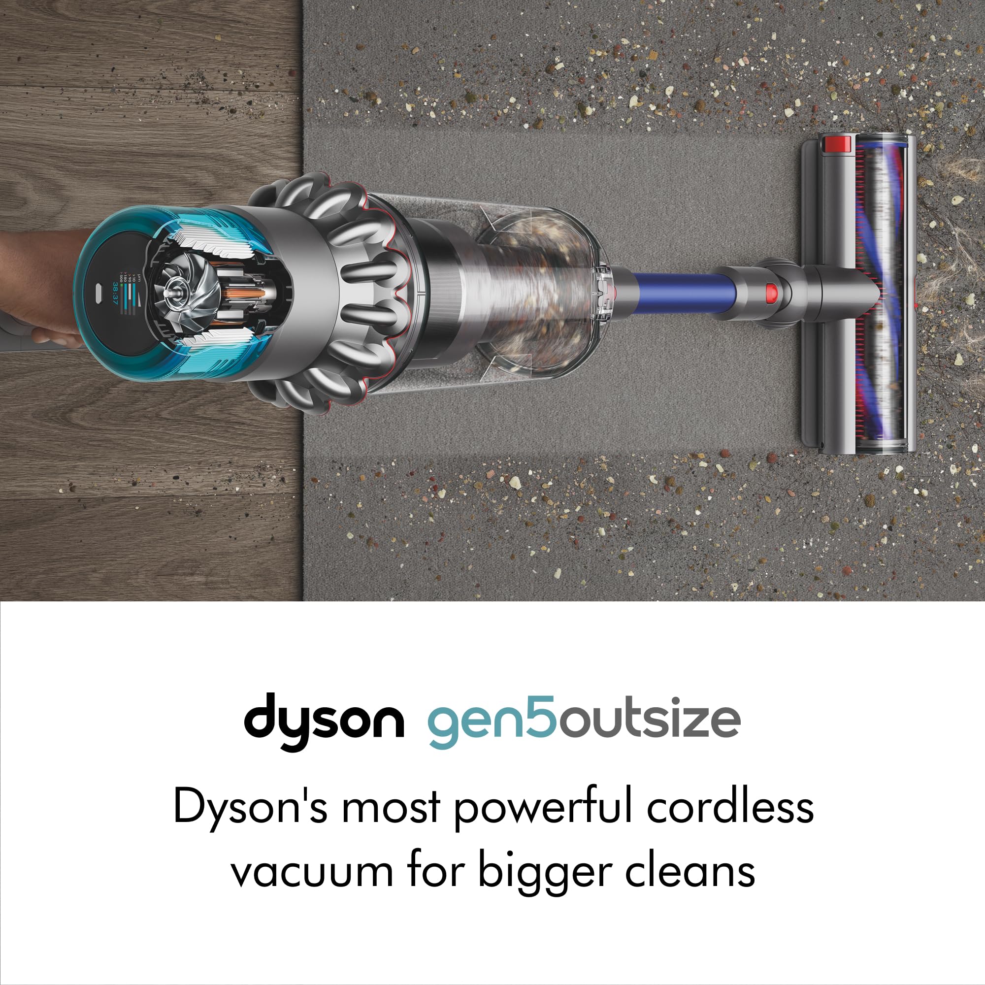 Dyson Gen5outsize iluminación que revela polvo para detectar áreas descuidadas