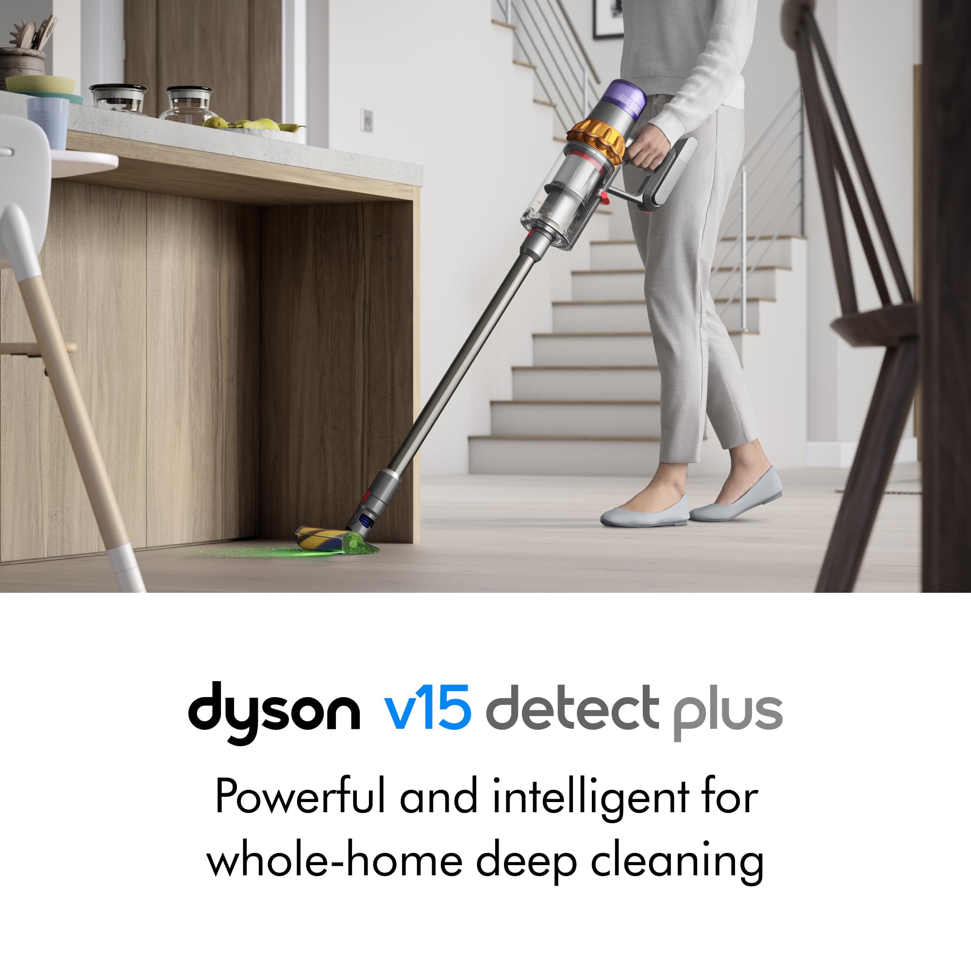 Dyson V15 Detect Plus cabezal Digital Motorbar limpia suelos y alfombras.
