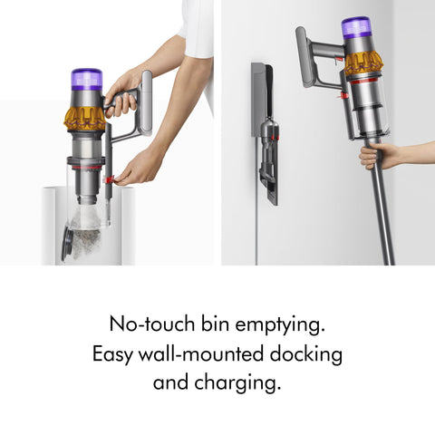 Dyson V15 Detect Plus transformación a modo mano para usos altos.