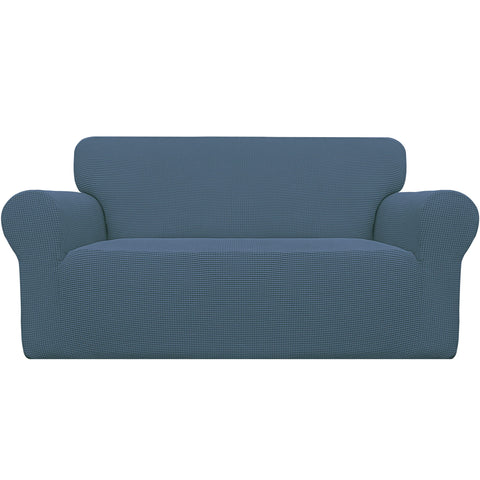 Funda Easy-Going para sillón de dos plazas, vista general en azul piedra