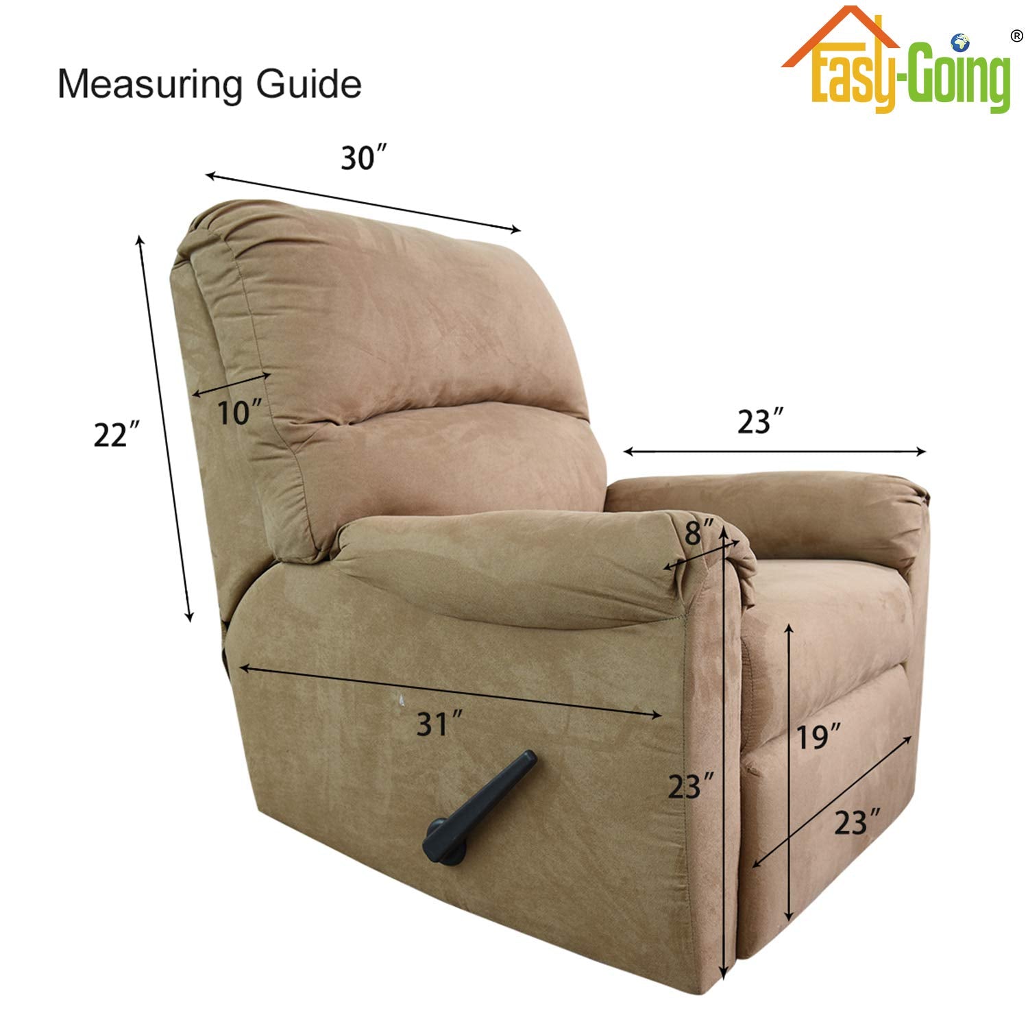 Guía de medidas Easy-Going para ajuste perfecto en sillón reclinable