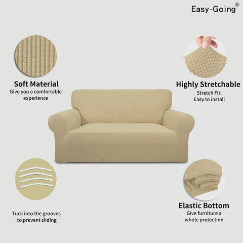 Easy-Going funda stretch loveseat, anclajes antideslizantes mantienen la funda en su lugar.