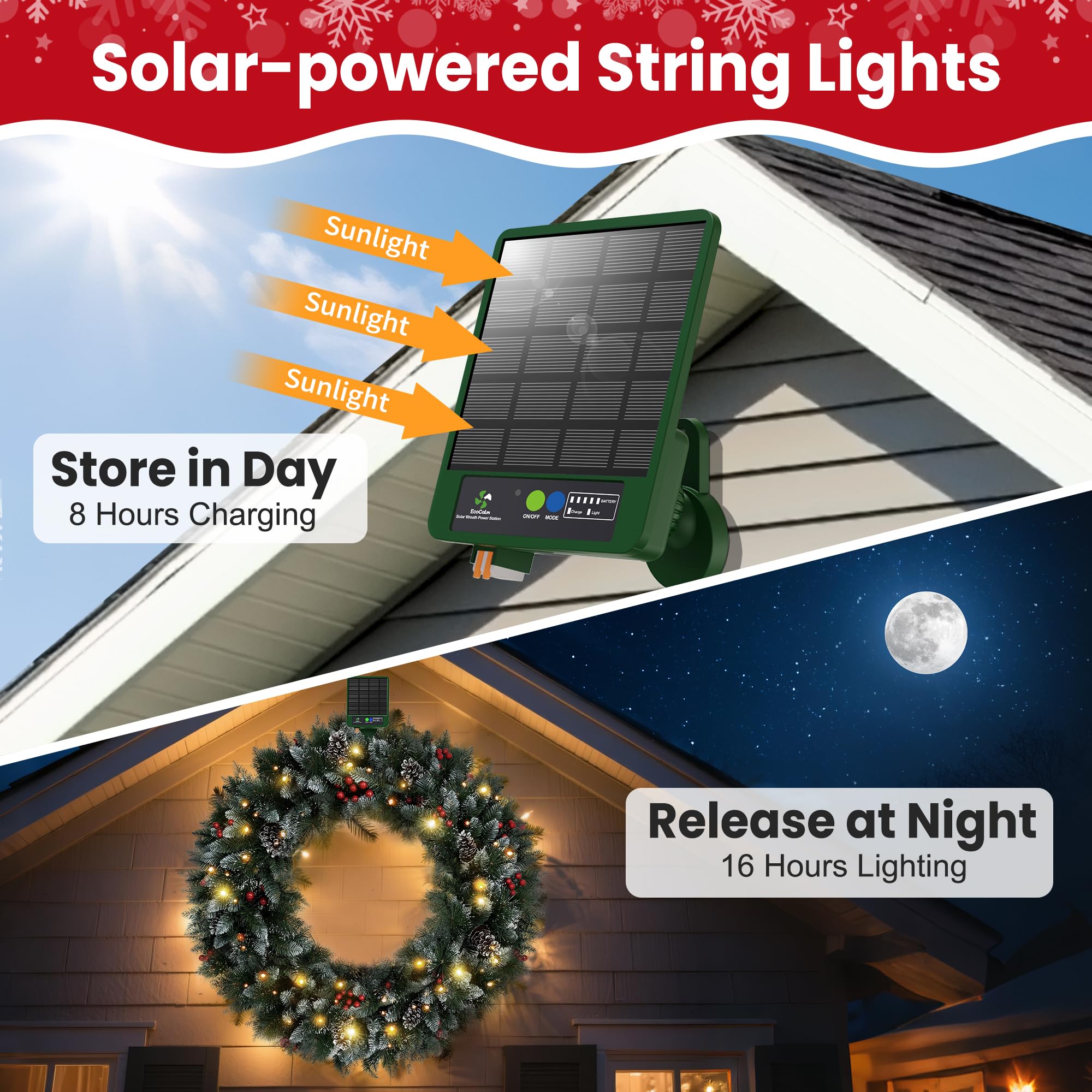 EcoCalm corona 250 diodos de luz ofrece brillo cálido para exteriores