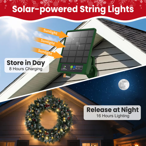 EcoCalm corona 250 diodos de luz ofrece brillo cálido para exteriores