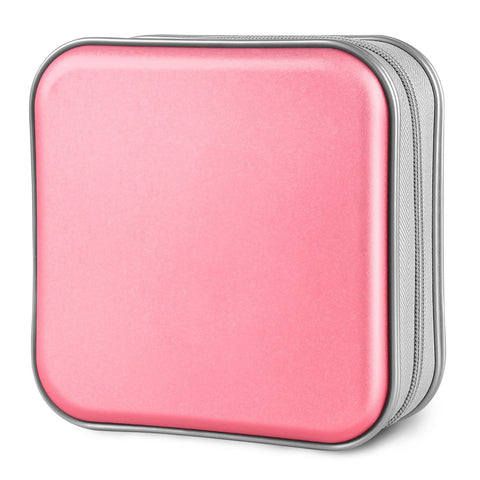 Estuche Siveit rosa para CD con capacidad 40, organización clara.