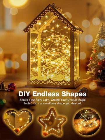 Fairdeer centros de mesa y guirnaldas con iluminación cálida.