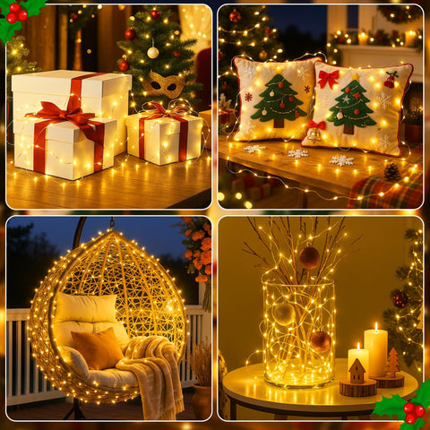 Fairdeer luces de hada 16 ft en patio exterior crea ambiente cálido