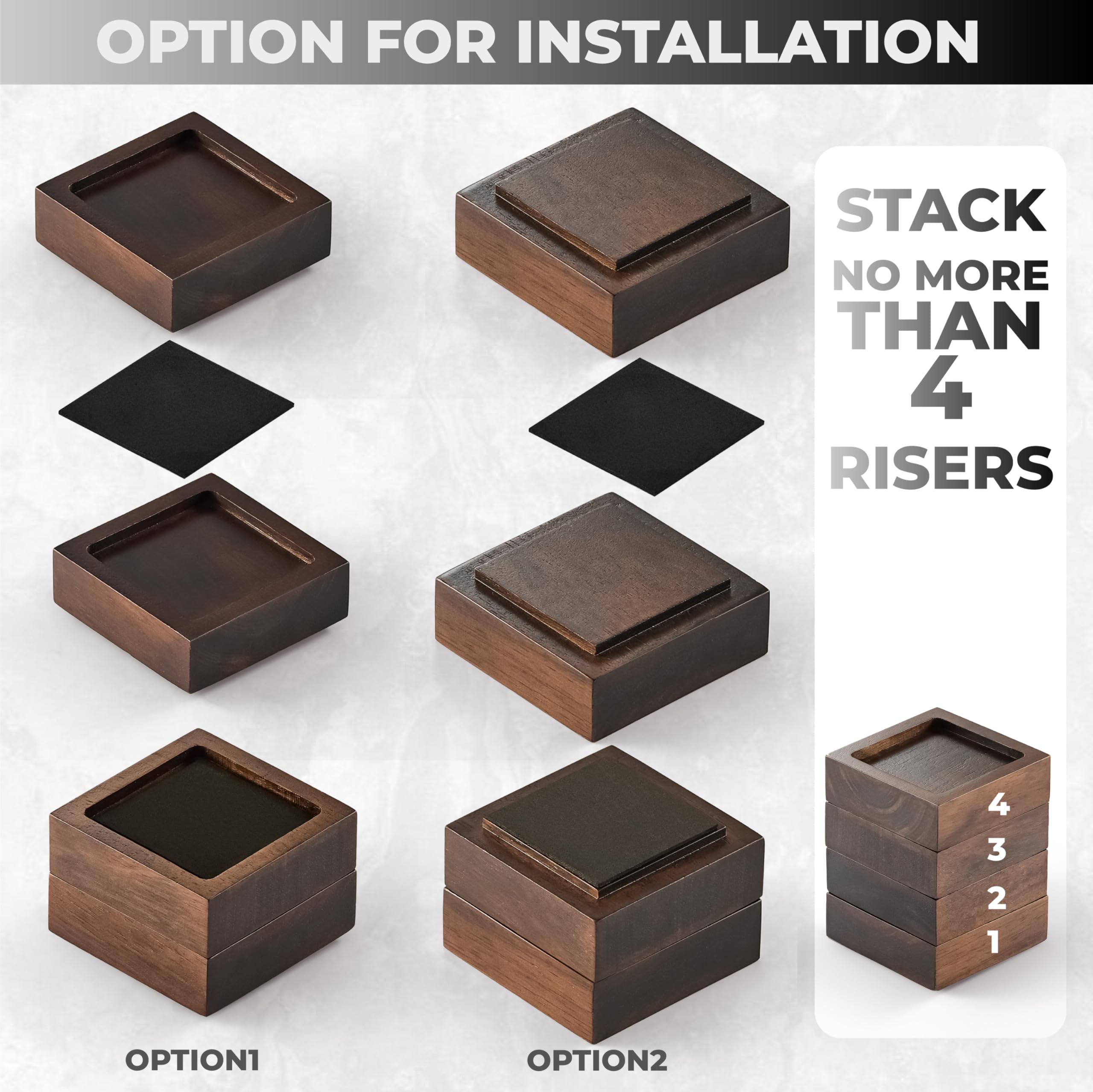 FASONLA elevadores de 2 pulgadas, apilables para escritorios y sillones.
