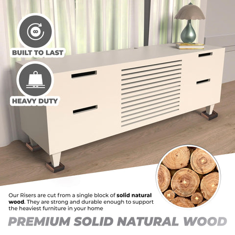 FASONLA elevadores de 4 pulgadas, soportan muebles pesados con durabilidad.