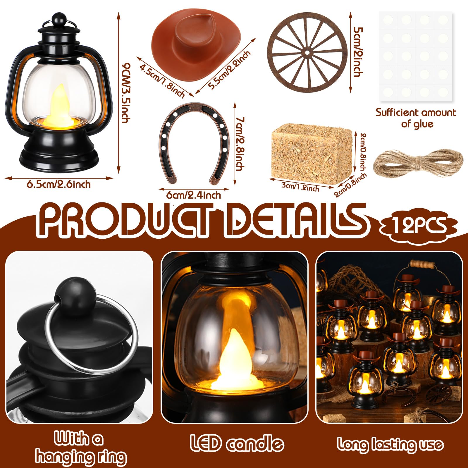 Ferraycle herradura mini de hierro añade detalle realista para ambientación occidental.