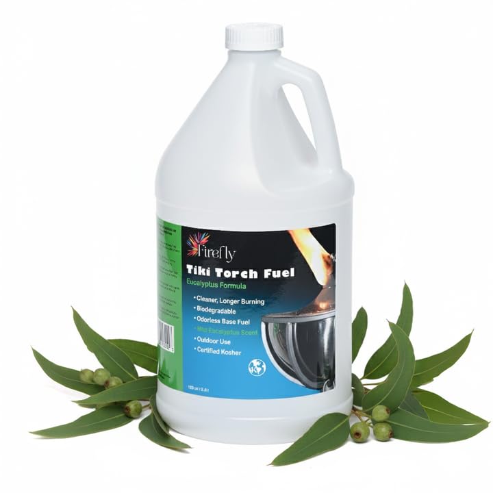 Firefly Tiki Torch Fuel, botella-vertido: iluminación exterior suave y fácil de usar