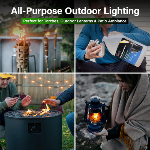 Firefly Tiki Torch Fuel, larga-duracion: llama constante para reuniones sin interrupciones