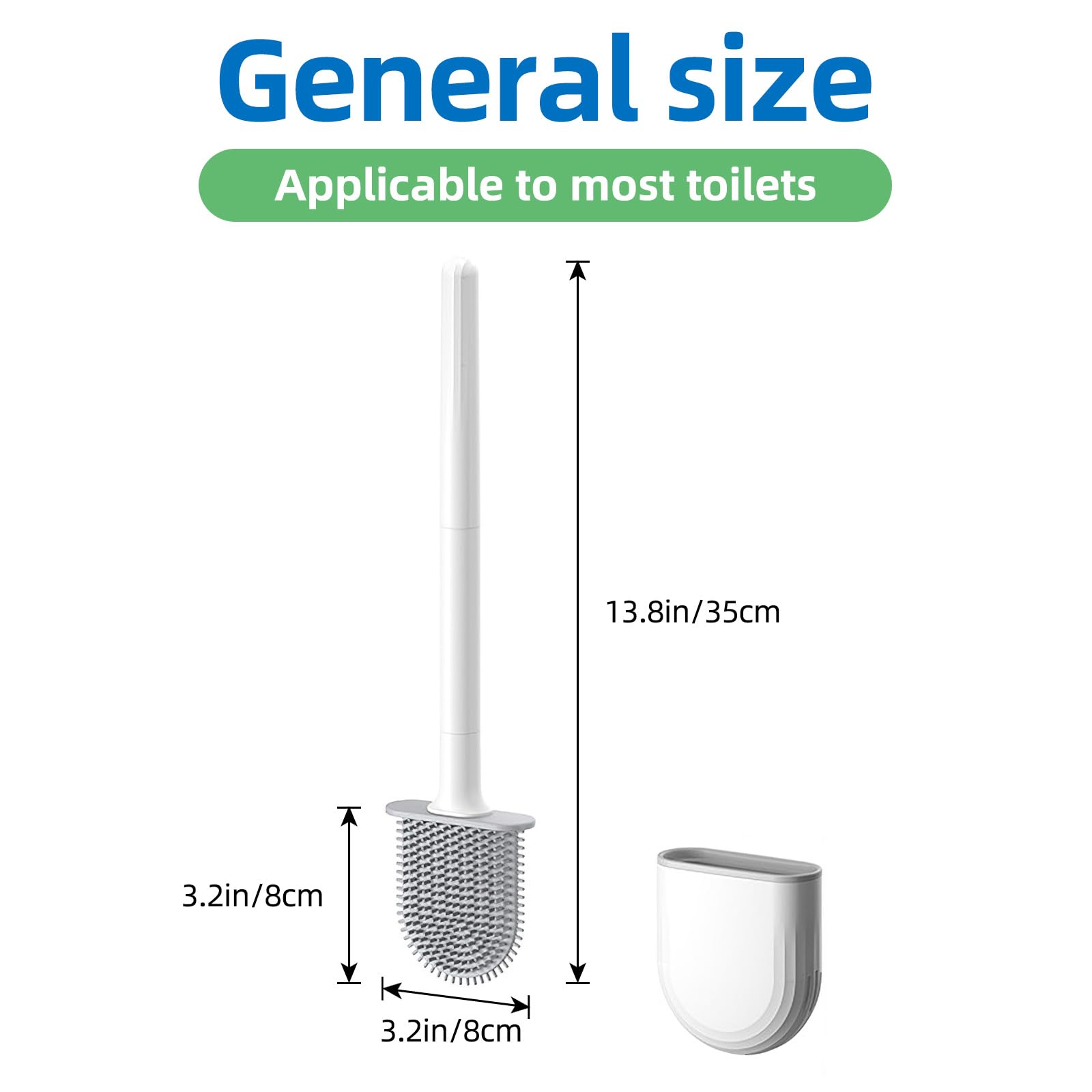 FLDAM cepillo inodoro silicona base estable para almacenamiento seguro