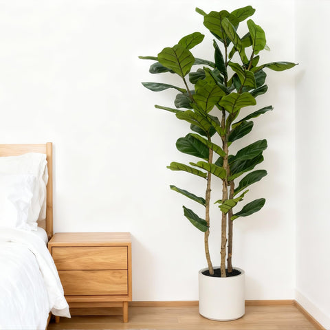 FLRLIVING base de concreto estable para planta artificial, reduce vuelcos.