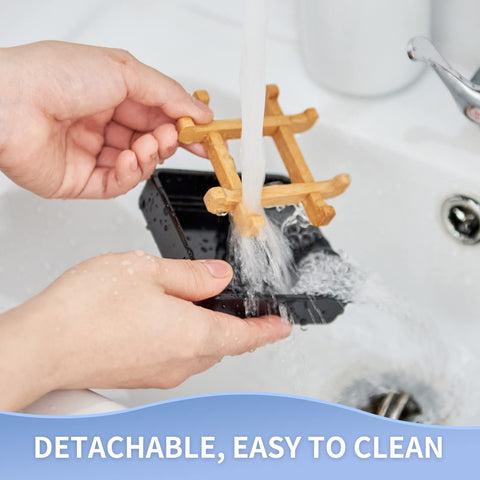 Fufengz diseno bandeja jabonera en bambu duradera y decorativa