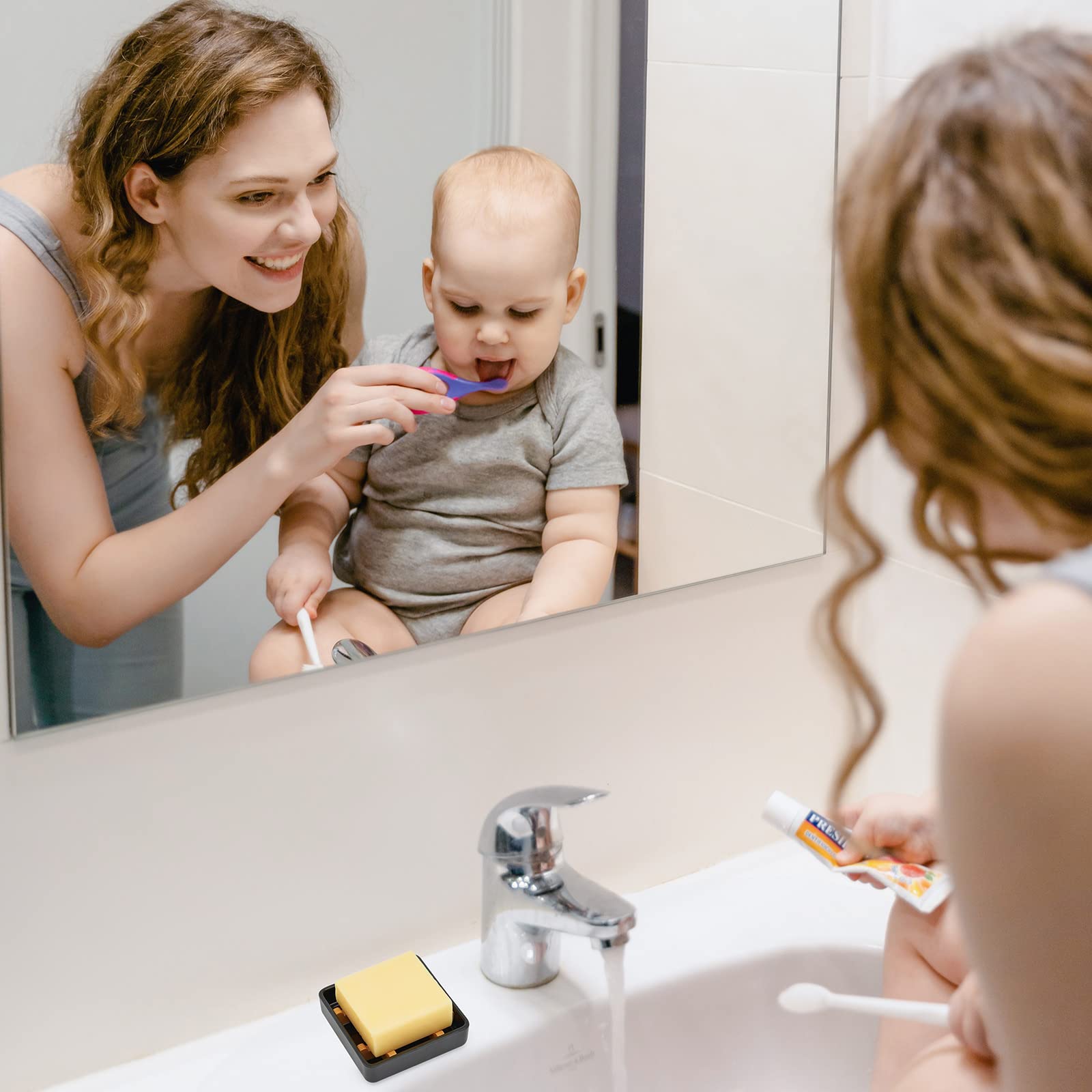 Fufengz regalo practico jabonera bambu para bano moderno