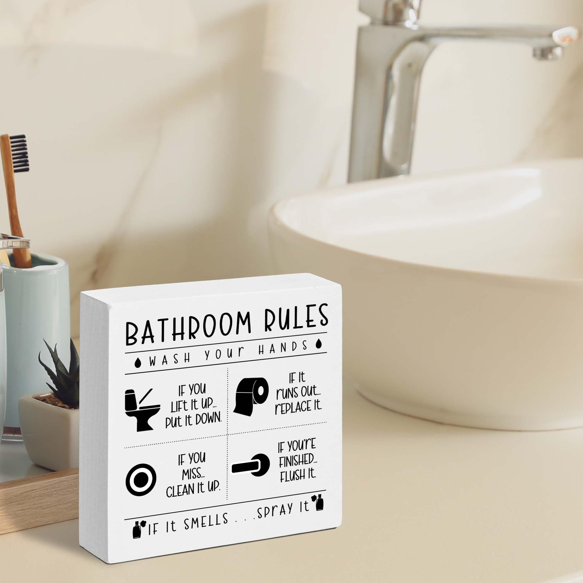 FUQWZ diseño único y rústico mejora la atmósfera del baño.