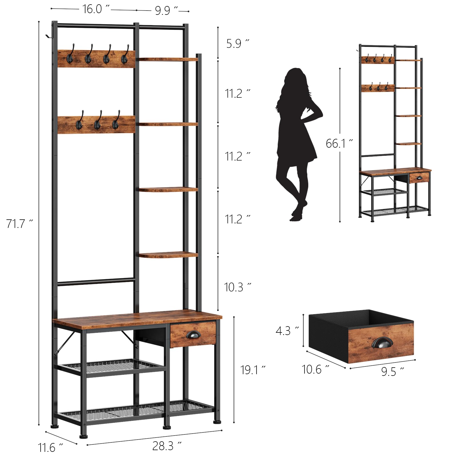 Furologee cajón de tela desmontable, almacenamiento versátil para accesorios.