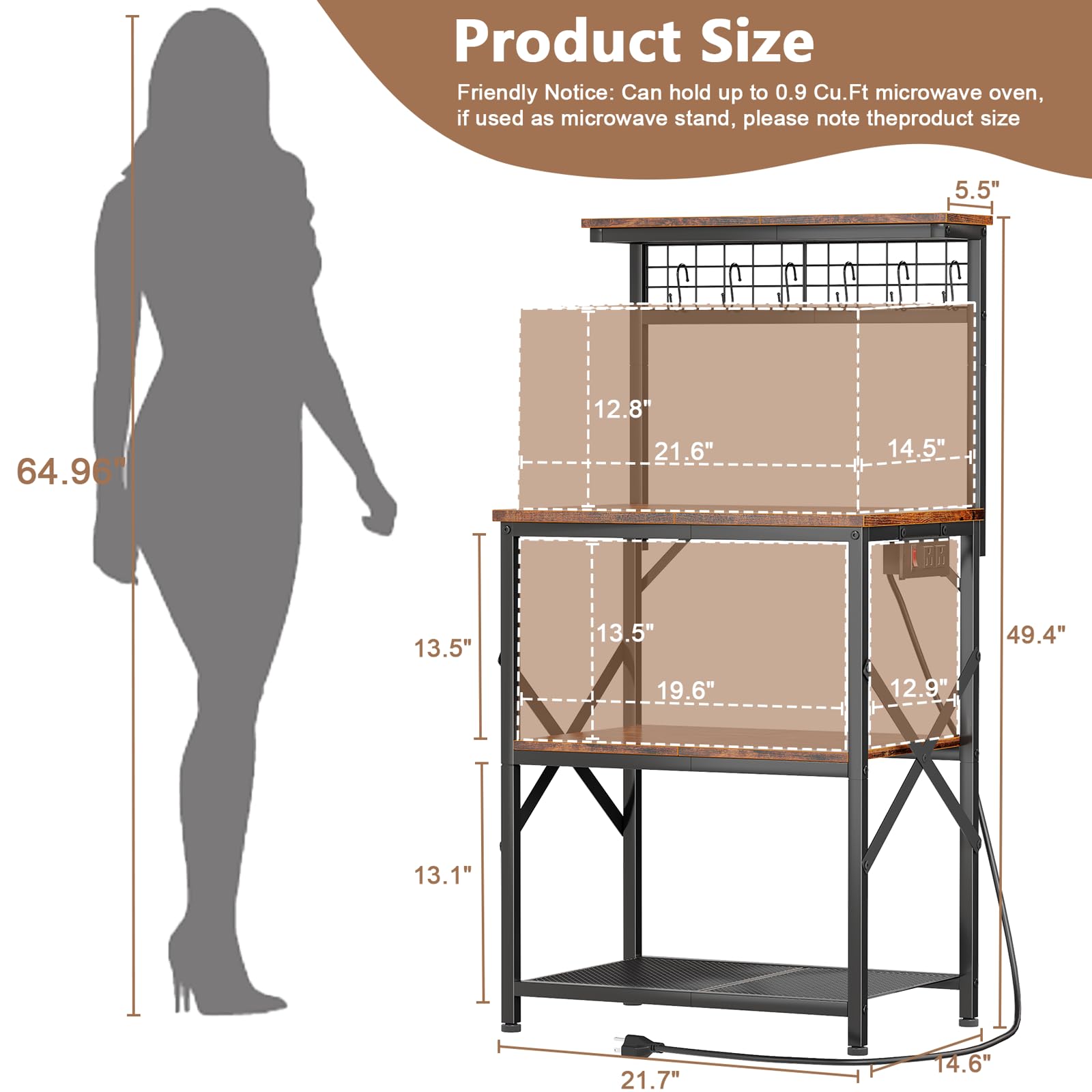 Furologee bar de cafe con 6 ganchos para tazas
