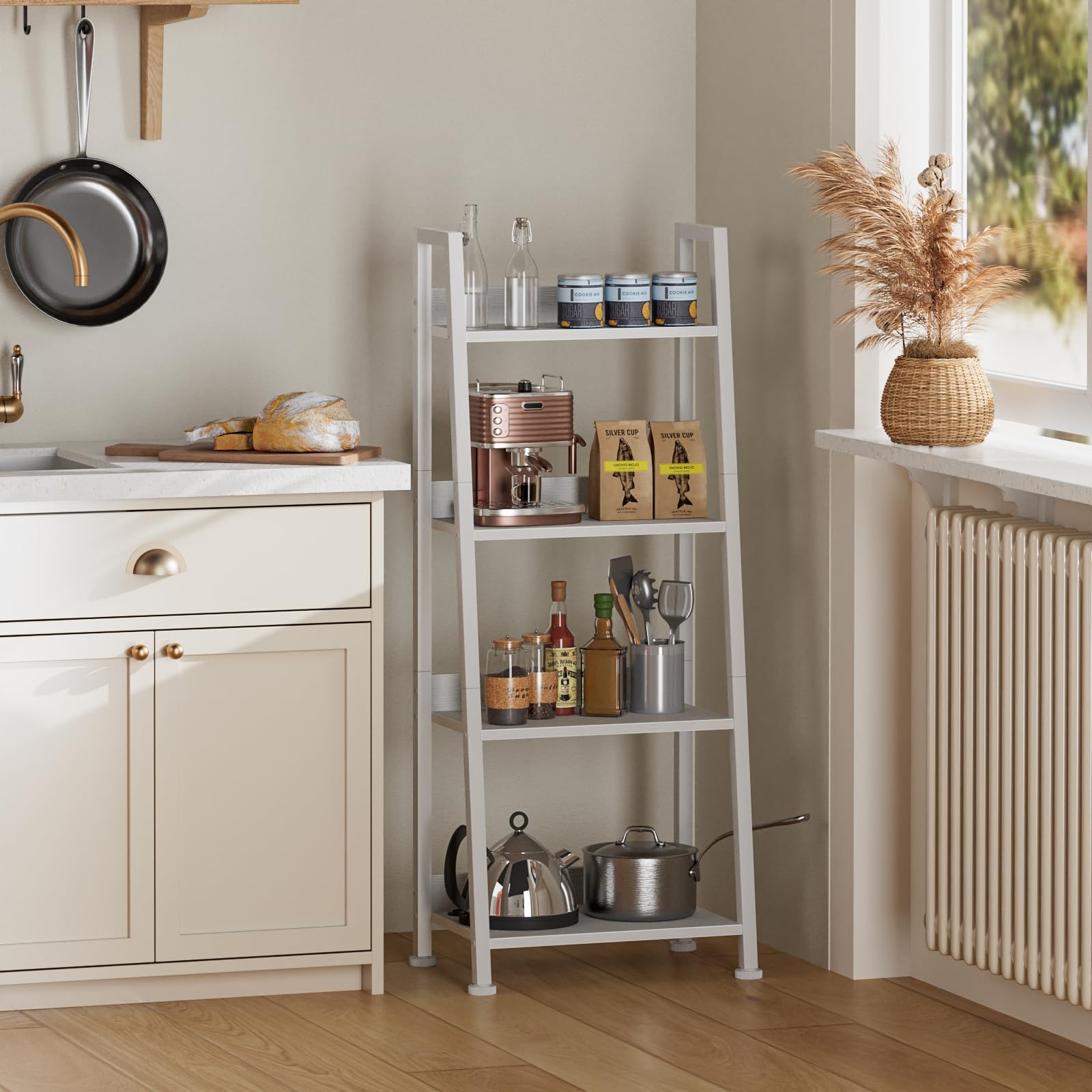 Furologee estantería escalera despacho-hogar combina estilo industrial y funcionalidad.