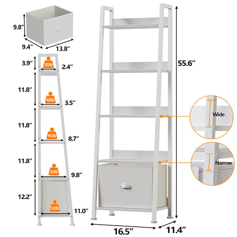 Detalle de pies ajustables de la estantería escalera Furologee para mayor estabilidad.