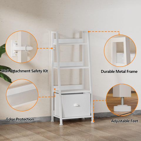 Furologee estantería escalera diseño-resistente con bordes de seguridad.