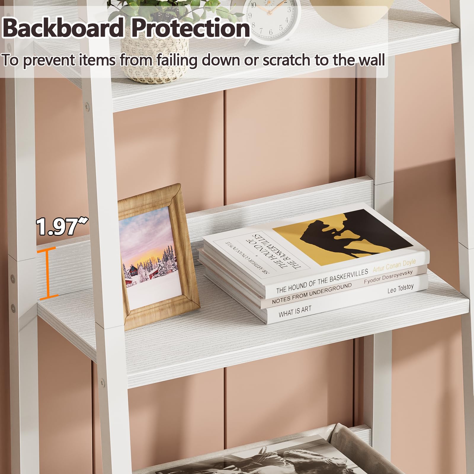 Furologee estantería escalera pies-ajustables facilita estabilidad en suelos irregulares.