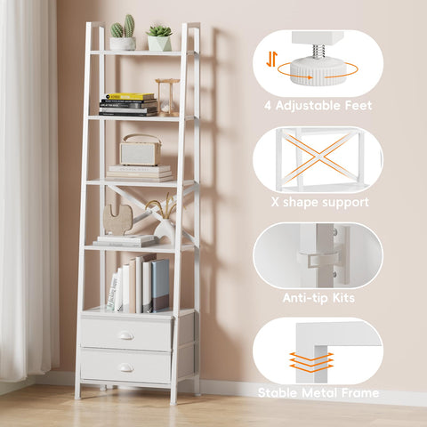Furologee estantería escalera uso multiambiente ideal para sala, dormitorio y cocina