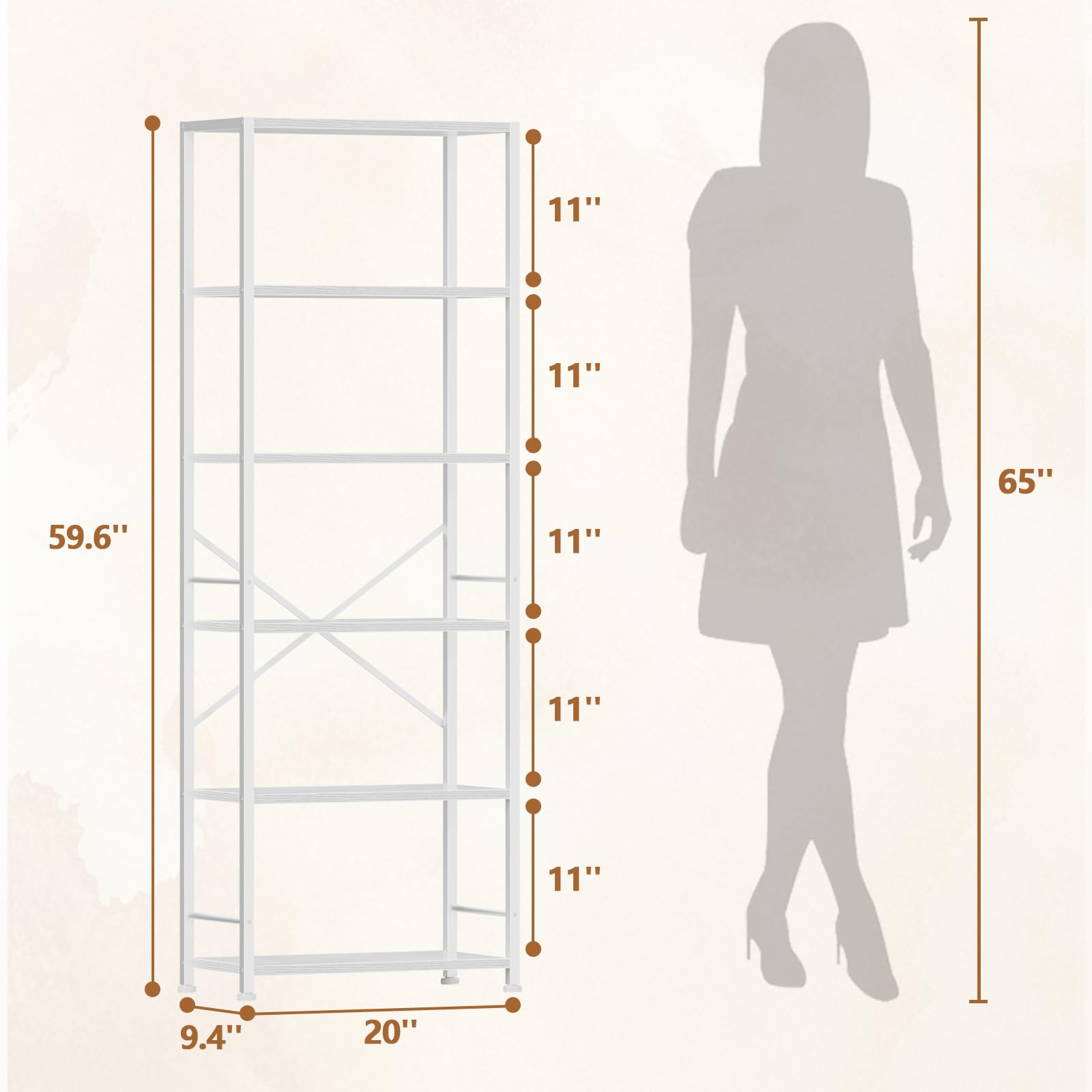 Estantes abiertos Furologee con diseño moderno para exhibir libros y objetos decorativos.