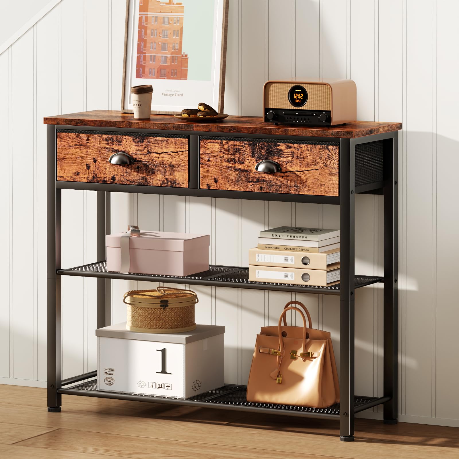 Furologee mesa de entrada de 30 pulgadas, perfecta para recibidores compactos.