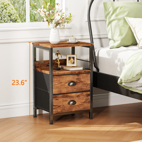Furologee mesita de noche amplio almacenamiento para artículos diversos.