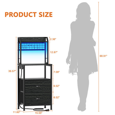 Furologee mesita-noche con tablero perforado para organizar objetos pequeños