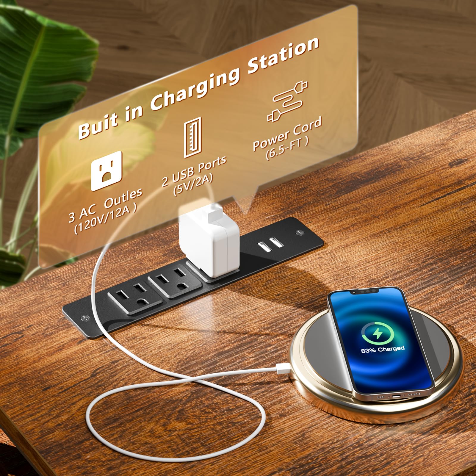 Furologee Mueble TV acabado marrón rústico añade calidez al salón.