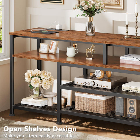 Furologee Mueble TV estructura robusta para televisores de 60 a 70 pulgadas.