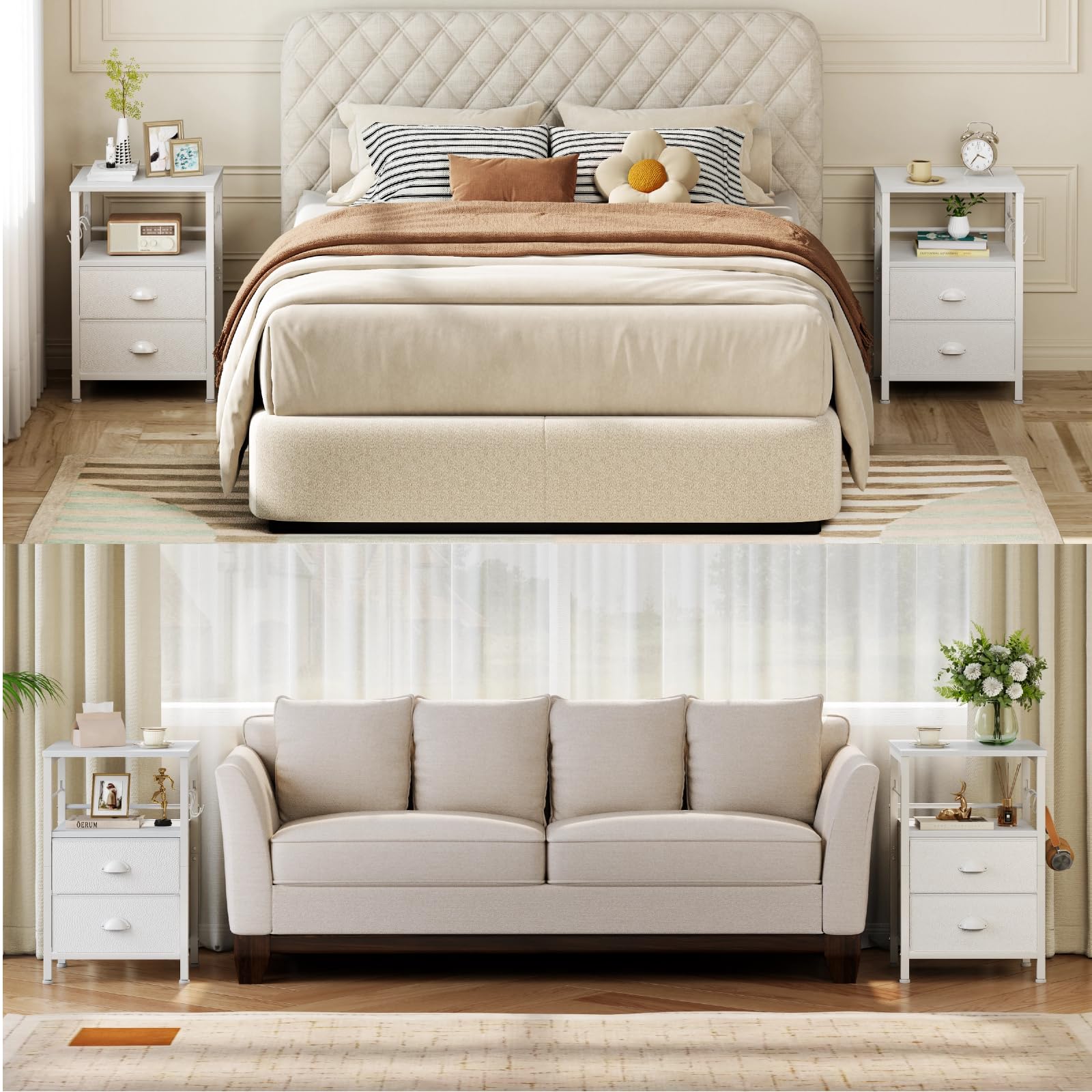 Furologee instalación fácil de mesita de noche con guía rápida