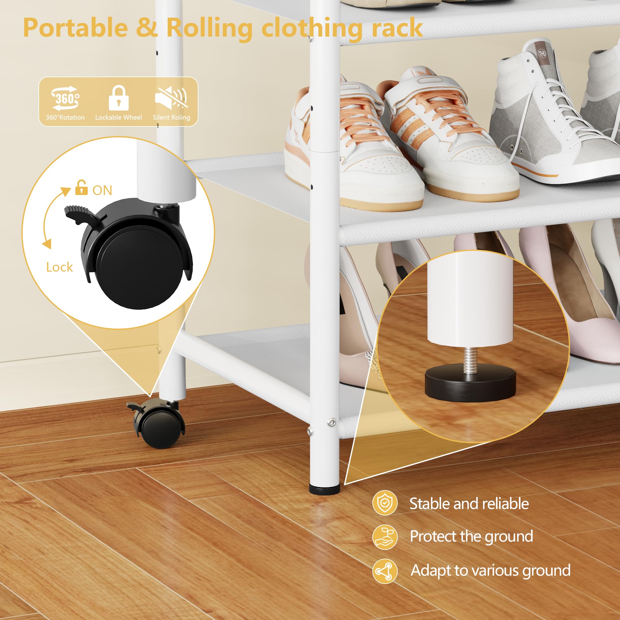 Furologee estantes ajustables tres niveles para ropa, cajas y zapatos