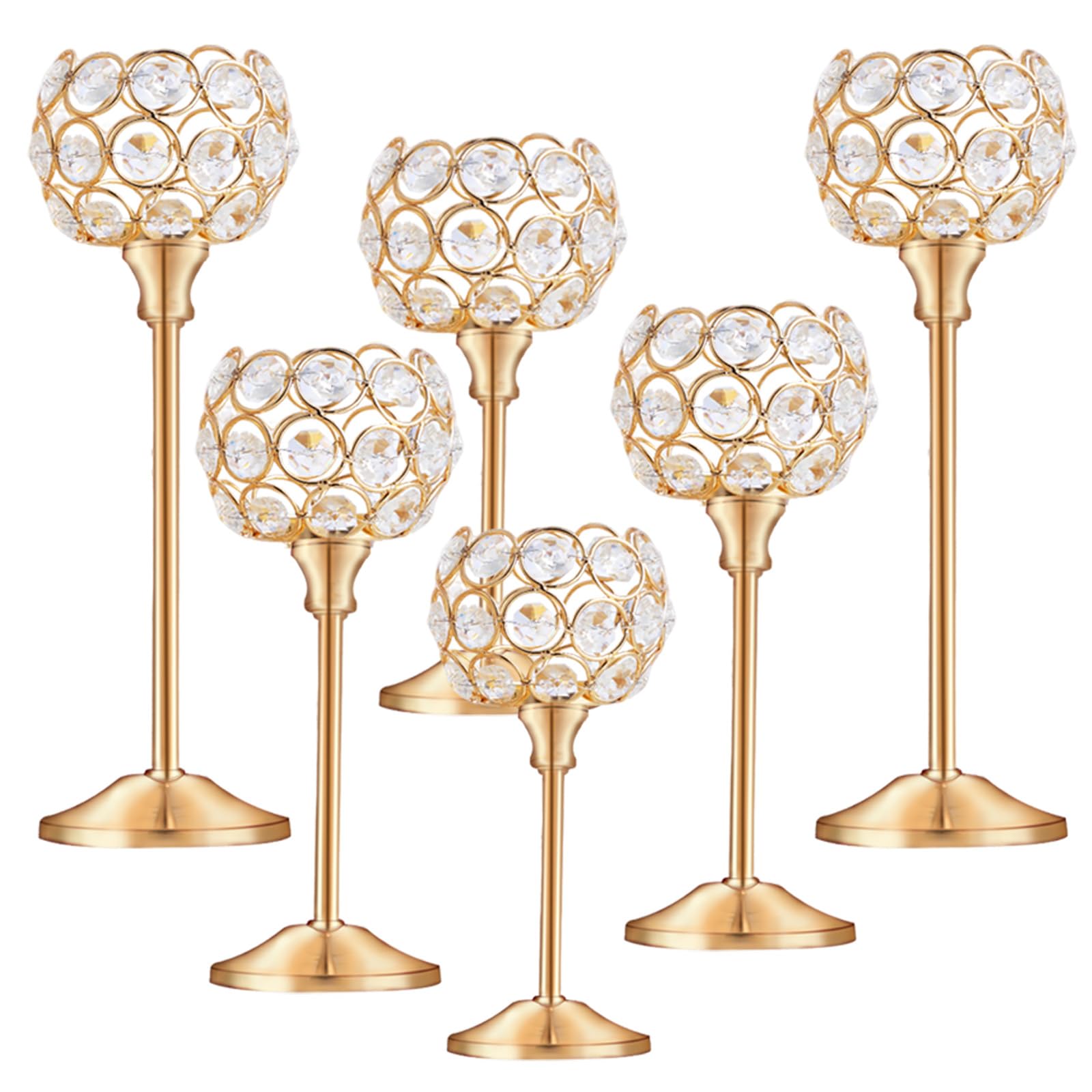 Generic portavelas cristal metalico con cuentas K9, perfecto como centro de mesa para bodas.