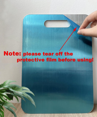 Tabla titanio Genérica, tamaño mediano para frutas y verduras frescas y seguras.