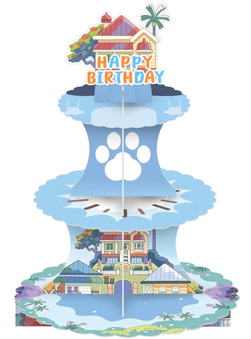 Generic perro azul - base para magdalenas, vista frontal, ideal para fiestas temáticas