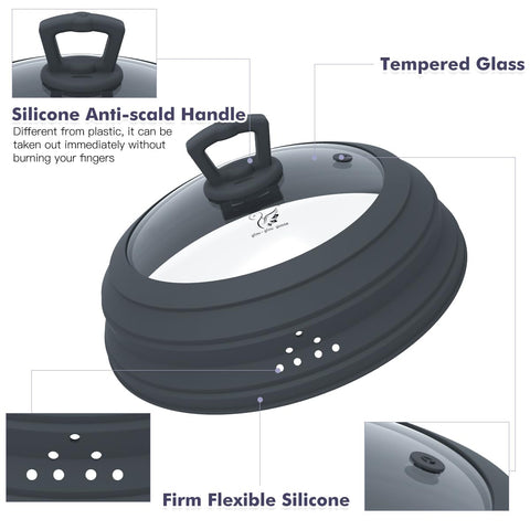 Ventilación superior y lateral de la tapa, reduce condensación en el microondas.