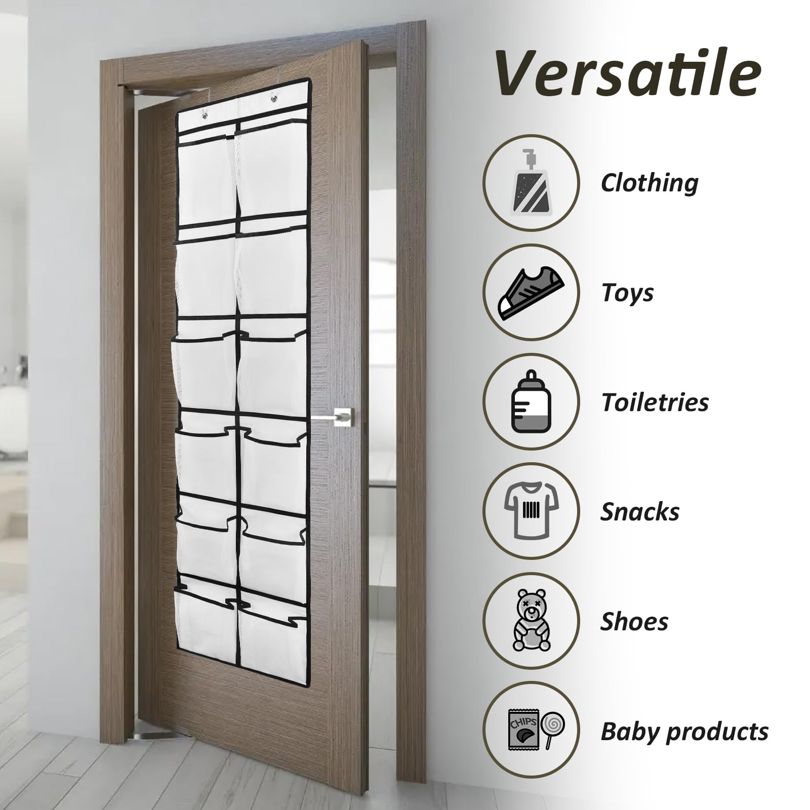 GOMAJI-capacidad-organizador-puerta ofrece amplio almacenamiento para calzado y accesorios.