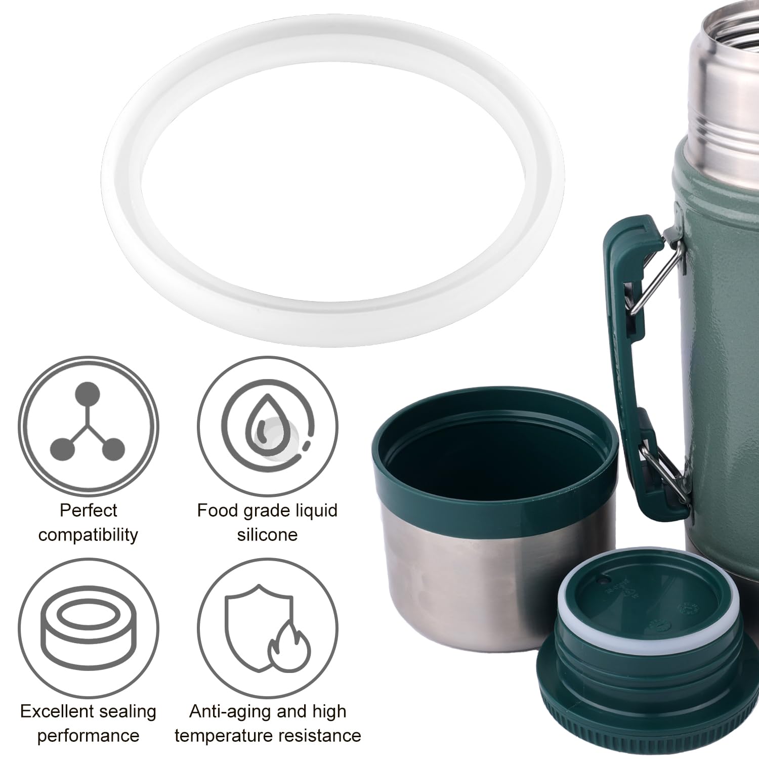 Anillo sellado de silicona Gosknor para tapa, evita fugas.