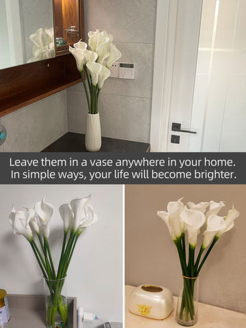 grtefhu lirio Calla artificial de 12 piezas, instalación sencilla