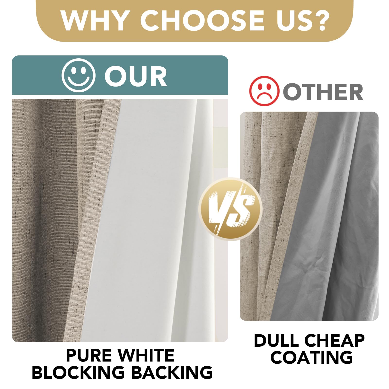 H.VERSAILTEX, forro blanco trasero, bloqueo de luz 100%