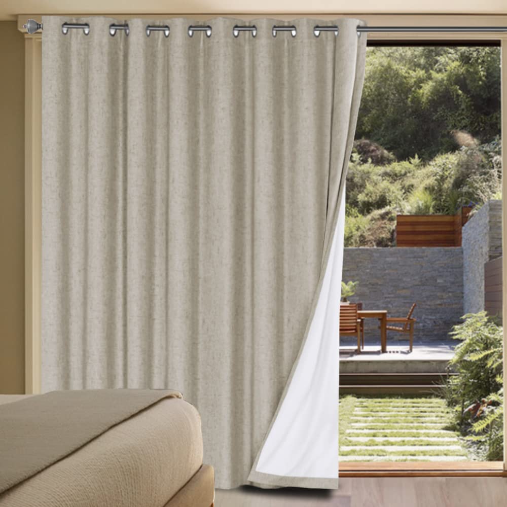 Cortinas blackout H.VERSAILTEX, panel doble ancho para puerta de patio, bloqueo de luz total