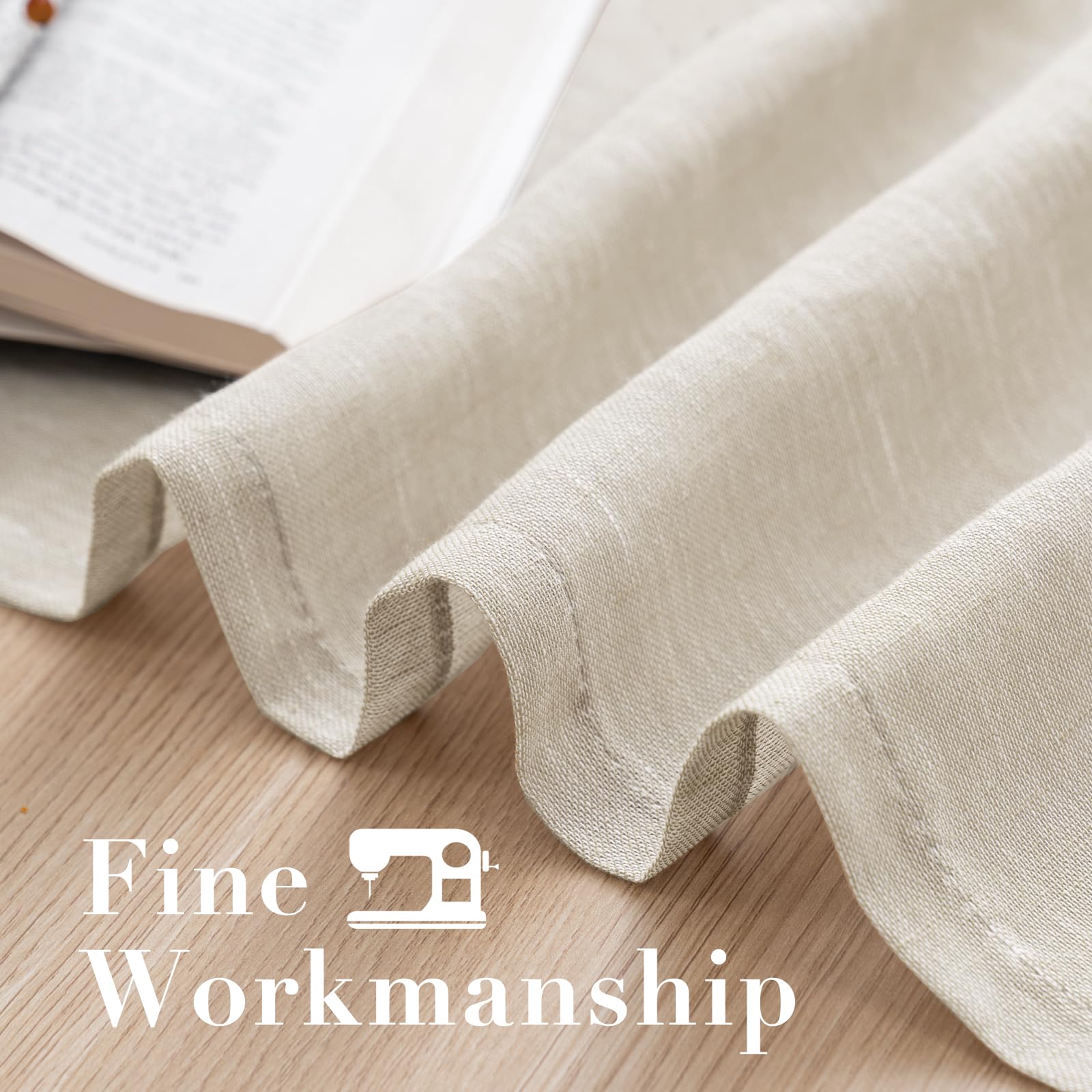 Cortinas H.VERSAILTEX de lino natural, fácil cuidado y lavado a máquina.