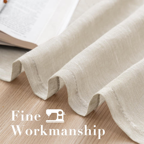 Cortinas H.VERSAILTEX de lino natural, fácil cuidado y lavado a máquina.