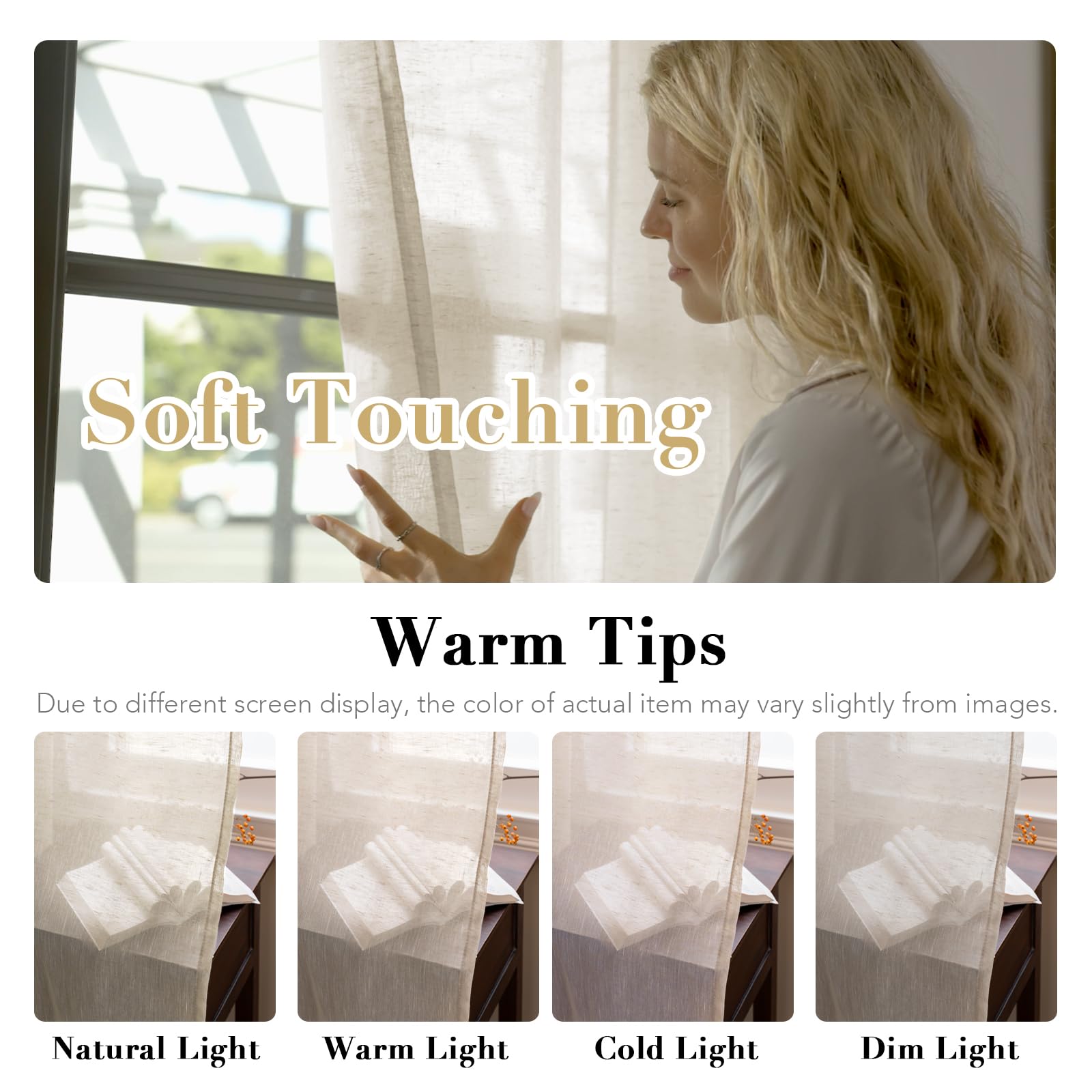 Cortinas H.VERSAILTEX de lino natural que difunden la luz con elegancia.