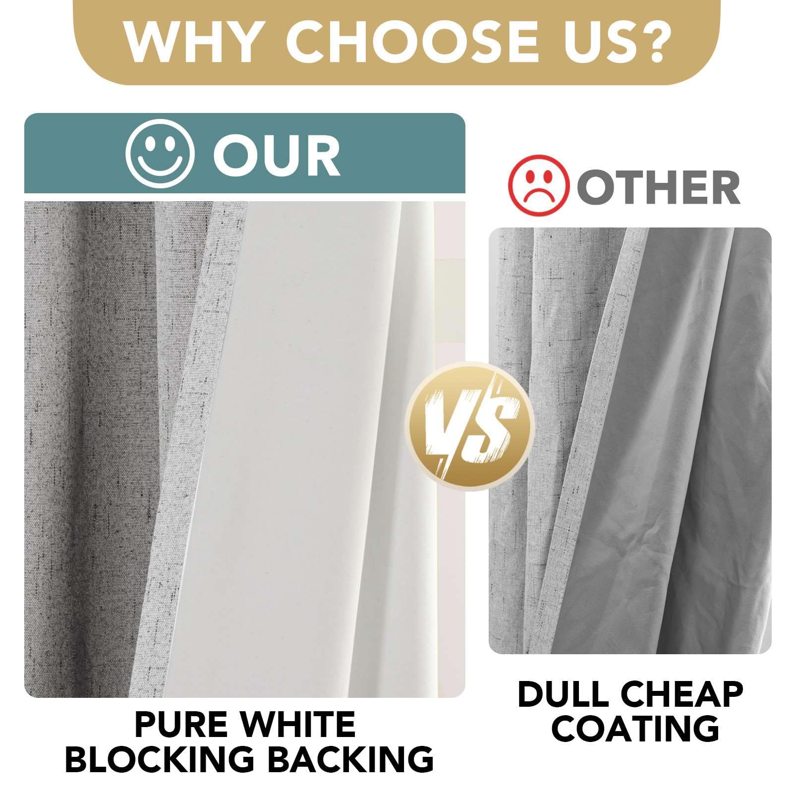 Cortinas tipo lino H.VERSAILTEX, poliéster con bloqueo de viento y reducción de ruido.