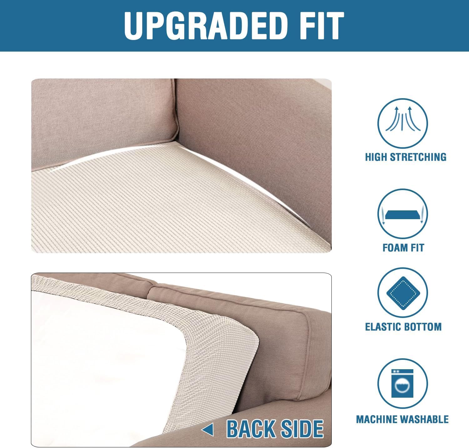 Funda H Versailtex con cuadros pequeños y acabado texturizado Ivory